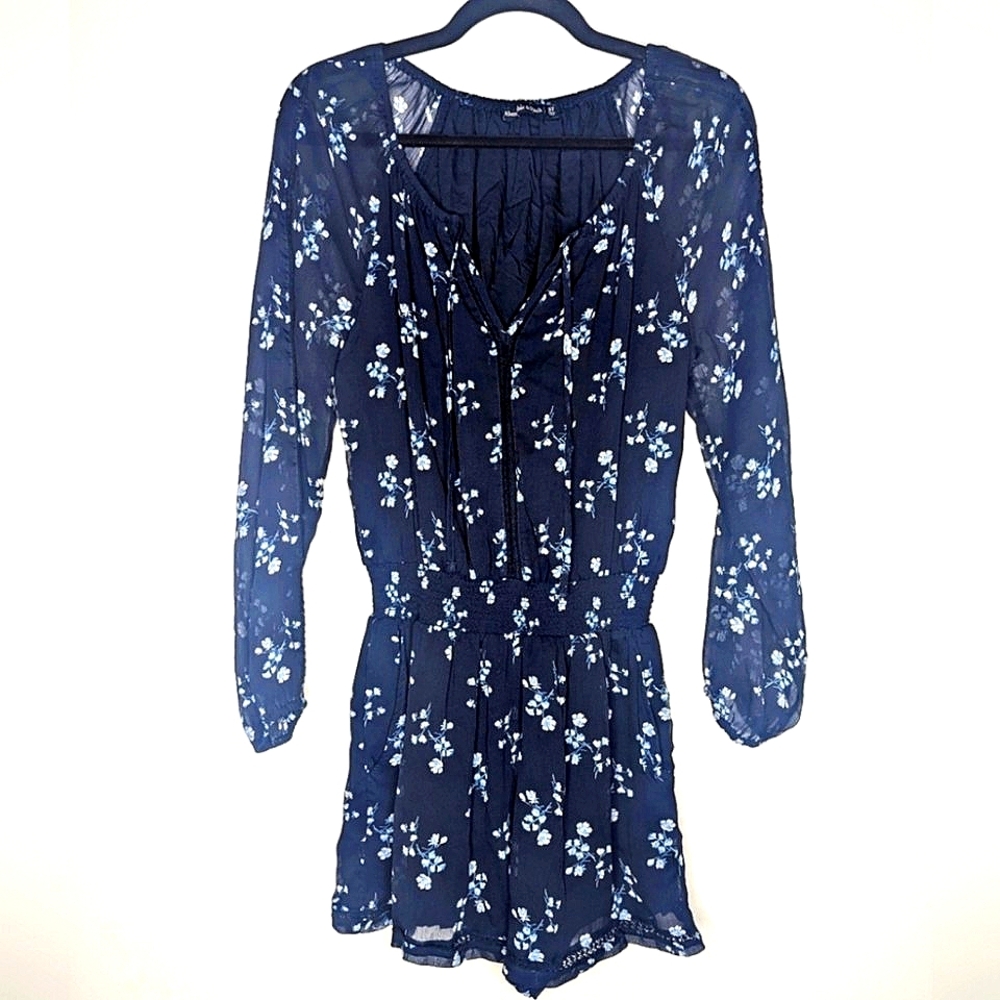 Abercrombie & Fitch Navy Floral Romper